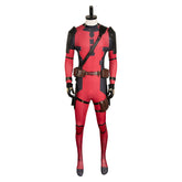 Movie Deadpool & Wolverine (2024) Wade Wilson Red Jumpsuit Shoulder Strap Outfits Cosplay Costume Halloween Carnival Suit
